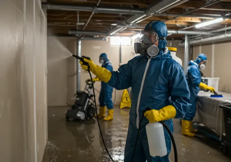 Basement Sanitization and Antimicrobial Treatment process in Howard, SD